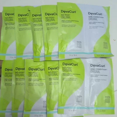10 X DevaCurl No Poo Original and One Condition Original 60ml ~total 600ml - Image 1 of 4