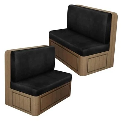 Fundas de cojín de comedor de cuero para autocaravana, cojín elástico para cámper 2 juegos negro 02 Foto 1 de 4