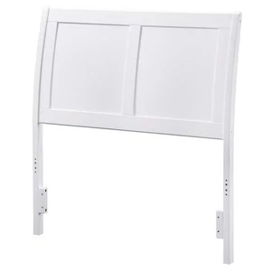 Leo & Lacey Modern Wood Twin Sleigh Headboard with USB Charging Station in White - Picture 1 of 3