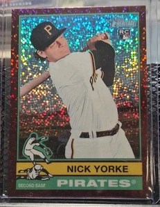 2025 Topps Heritage Nick Yorke Pink Sparkle Chrome Refractor #80 Pirates RC - Picture 1 of 5