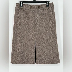 SINEQUANONE FRANZÖSISCHER WOLLMISCHUNG ROCK SCHICK ELEGANT MODERN STIL HAHNENTRITT - Bild 1 von 8