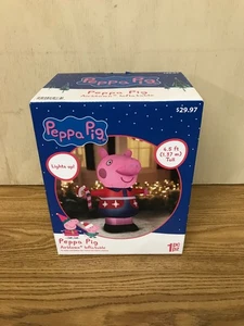 Gemmy Peppa Pig luftgeblasen aufblasbar 4 Fuß Dekoration leuchtet Hasbro - Bild 1 von 4