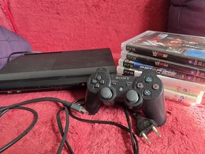 Sony PlayStation 3 Super Slim 500GB Spielkonsole - Schwarz + 7 Spiele + controll - Bild 1 von 7