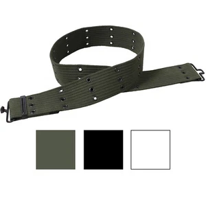 Military Pistol Belt Cotton Canvas 42" Tactical Army Infantry Grommet Adjustable - Picture 1 of 8
