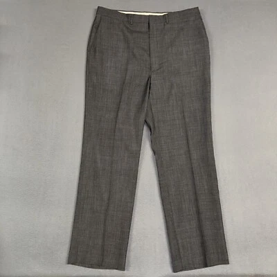 Calça social masculina Haggar 38x32 (adequado para 36x31) cinza ajuste cavalheiro lã poliéster - Imagem 1 de 4