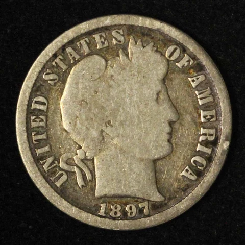 1897-S 10c Barber Dime - Free Shipping USA Cover