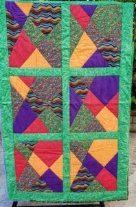 Crazy Pattern Quilt Baumwolle bunt hypoallergen 63x40 - Bild 1 von 9