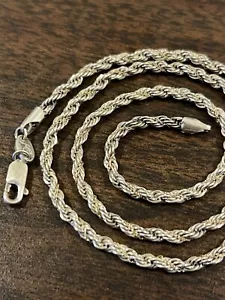 *Michael Anthony MA 14k Yellow Gold & 925 Silver 3MM Rope Chain Necklace 18” 14g - Picture 1 of 4
