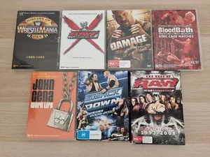Bulk DVD Bundle Region 4 NTSC WWF WWE John Cena The Rock Stone Cold Wrestlemania - Picture 1 of 3