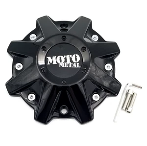 Moto Metal Gloss Black 8 Lug 16"-24" Wheel Center Cap Fits MO201 MO970 - Picture 1 of 8