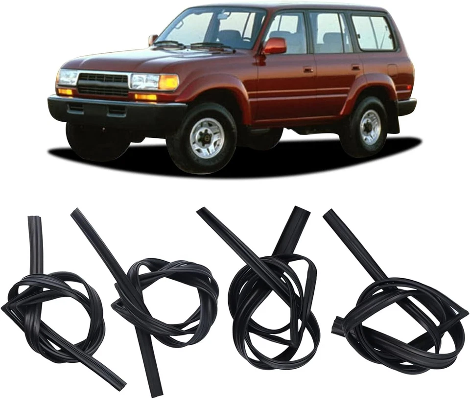 4pcs Run Front +Rear Door Glass Run Channel Fits For Toyota LandCruiser 80Series Foto 1 de 4
