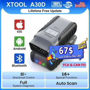 XTOOL A30D V2.0 Car OBD2 Scanner Bidirectional All System Diagnostic Tool CANFD - Foto 1 di 11