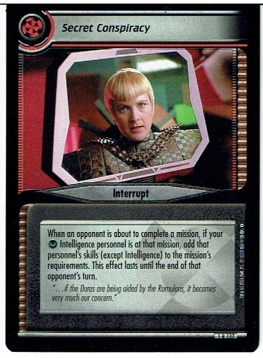 STAR TREK CCG 2E PREMIERE RARE CARD SECRET CONSPIRACY 1R137 ex - Image 1 of 1