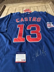 Starlin Castro Autographed/Signed Jersey PSA/DNA Chicago Cubs - Picture 1 of 10