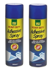 2x Heavy Duty Multi Purpose Spray Adhesive Glue Carpet Rubber Wood Metal 500ml - Picture 1 of 1