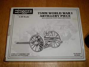 [ WORLD WAR 1 ] 75MM ARTILLERY PIECE, PLASTIC Model Kit, SCALE: 1/24, USA 1960's - Picture 1 of 7