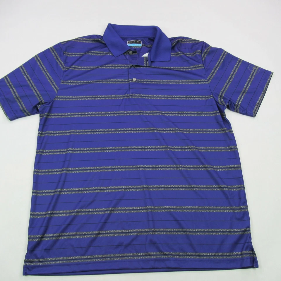 Camisa PGA Para Hombres XL Rayas Manga Corta Polo Golf Exterior Ligera Foto 1 de 4