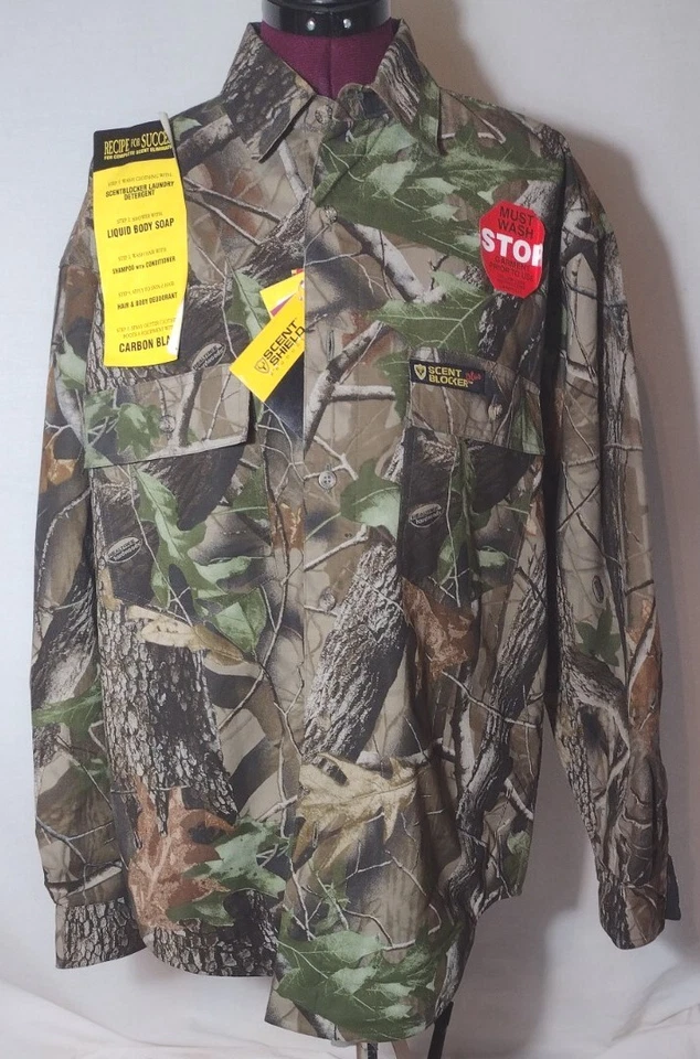 SCENT BLOCKER PLUS Camouflage Shirt Jacket Mens Sz"M"Realtree Hardwood green NWT - Image 1 of 4