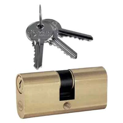 CILINDRO OVALE YALE OTTONATO MM 54 (27+27) + 3 CHIAVI YN0901002000 - Immagine 1 di 4