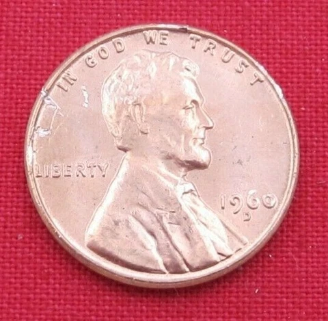 1960 D Lincoln Memorial Cent - Brilliant Uncirculated - Small Date - Red Cover