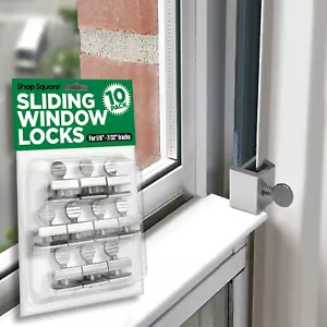 Window Locks, 10 Pack Window Locks for Vertical and Horizontal Windows, Sliding - Picture 1 of 12