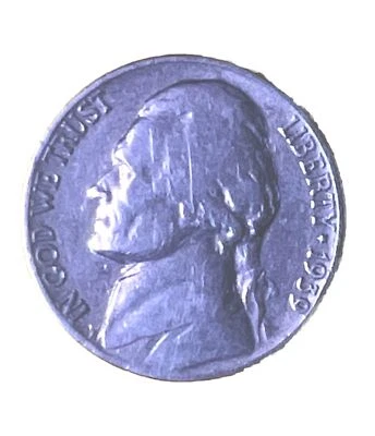 USD 5cent ‘nickel’ Jefferson Collector 1939 Philadelphia No Mint, 1938 reverse  - Image 1 of 2