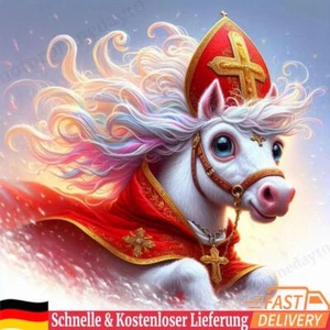 5D-Diamantgemälde zum Selbermachen runder Bohrer Pferd Heimdekoration Kunsthandw - Bild 1 von 12