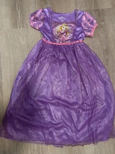 Disney Girls Princess Rapunzel Tulle Dress Night Gown Pretend 6 - Picture 1 of 2