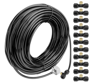 Outdoor Misting Cooling System 98.4Ft (30M) Misting Line + 50 Brass Mist Nozzles - Picture 1 of 8