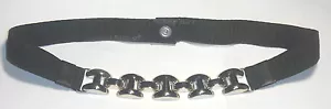 Genial CINTURÓN ELÁSTICO MARNI MODERNISTA TONO PLATEADO PESADO 70/28,5" ITALIA - Imagen 1 de 4