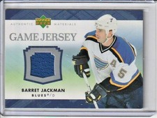 Barret Jackman 2007-08 Upper Deck Game Used Jersey Card