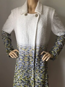 NUEVO ST JOHN TEJIDO TALLA 12 TOPPER BLANCO MULTI - Imagen 1 de 9