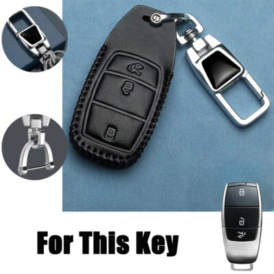 Leather Car Key Fob Case Cover For Mercedes Benz A B C E S G GLA GLB GLC GLE GLS - Imagem 1 de 4
