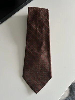 Corbata Massimo Ditto toupe y diamante rojo estampada 100% seda Foto 1 de 3