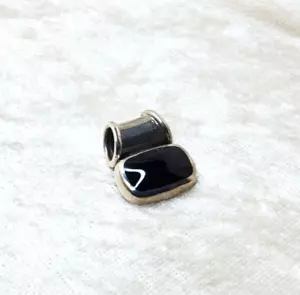 Colgante deslizante vintage de ónix negro y plata de ley - Imagen 1 de 4