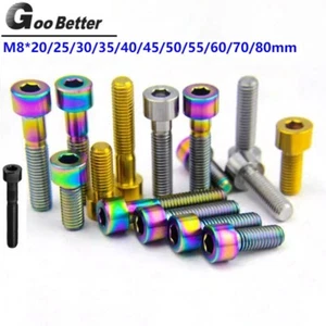 TC4 Titanium Bolts M8 Socket Cap Head Ti Screws Allen Key Bolt GR5 L: 20mm-80mm - Picture 1 of 8