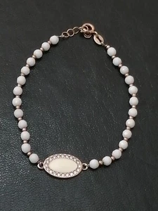 Stunning Sterling Silver 925 Gold plated Ladies White Jade & Zircons 4.2g 20cm - Picture 1 of 7