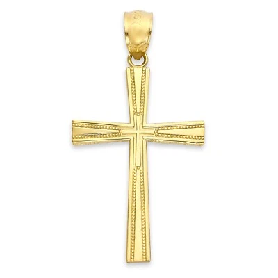 Colgante Cruz Oro Macizo en 10 o 14k, Colgante Crucifijo Joyería Religiosa Foto 1 de 4