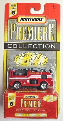 1996 Matchbox Premiere Collection Series 7 Richfield Co Snorkel Fire Truck HW5 - Image 1 of 4