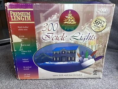 300 luzes multicoloridas de cordão branco decoração de Natal floresta encantada - Imagem 1 de 4