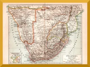 Kapkolonien +Histor. Landkarte 1895+ Deutsch-Südwestafrika, Natal, Transvaal - Bild 1 von 3