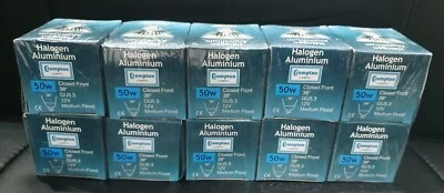 CROMPTON LAMPS Halogen 50w Closed Front 38°  GU5.3 12V Medium Flood x10 Bulbs - Image 1 of 2