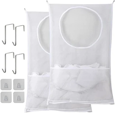 Hanging Laundry Hamper Over The Door Laundry Hamper Mesh Hanging Laundry Bag ... - Image 1 of 4