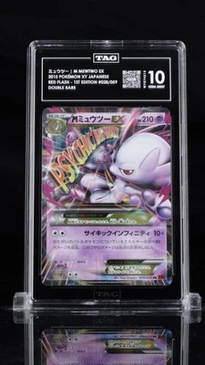 2015 Pokemon Japanese Red Flash Mega Mewtwo EX 1st Edition 028 TAG 10 Gem Mint - Image 1 of 3
