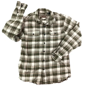 Orvis Big Bear Flannel Shacket Men's Sz Med Green/Brown/White Plaid 100% Cotton - Picture 1 of 13