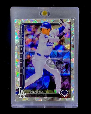 SHOHEI OHTANI REFRACTOR DE HIELO AGRIETADO RARA TARJETA DE INVERSIÓN TOPPS SP DODGERS COMO NUEVO Foto 1 de 4