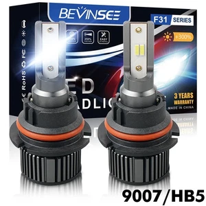 BEVINSEE 2x 9007 HB5 LED Headlight Bulbs CSP 50W 6000LM High Low Beam 6000K Kit - Picture 1 of 9