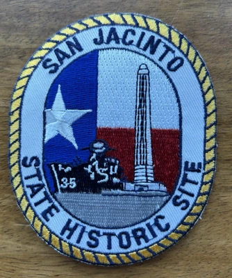 San Jacinto State Historic Site EMBROIDERED SEW ON IRON PATCH NEW - Image 1 of 3