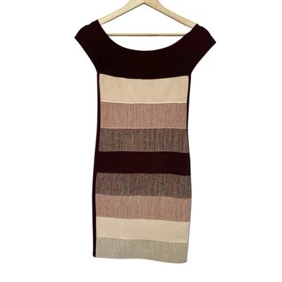 Vestido Marciano a Rayas Mujer Extra Pequeño Rosa Brillo Elastizado Bodycon Mini Foto 1 de 4