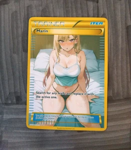 Hermosa Tarjeta Waifu - Marin Bedtime - Goddess ACG Personalizada Hágalo Usted Mismo Fan Art Tarjeta - Imagen 1 de 1